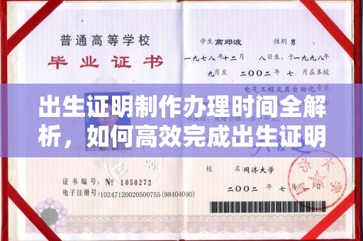 抚远出生证明制作办理时间全解析，如何高效完成出生证明申请？